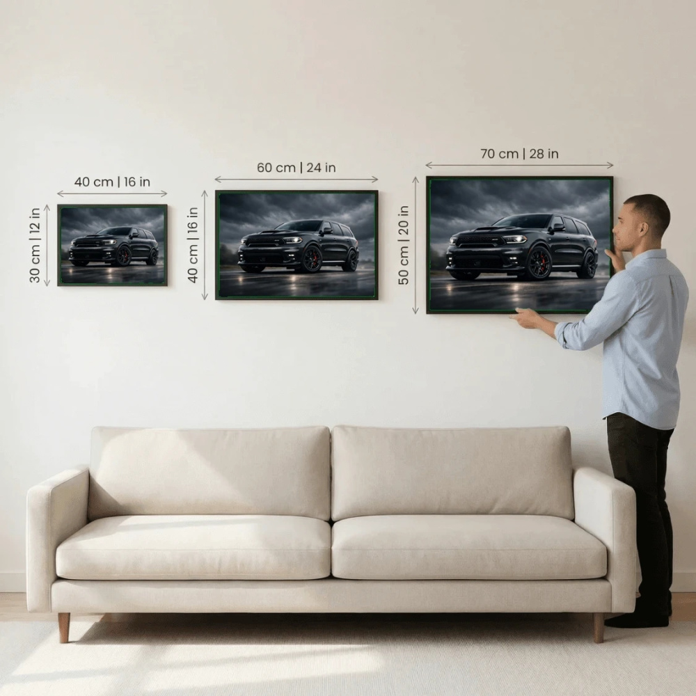 Dodge Durango SRT Poster - Black Performance SUV Storm Art