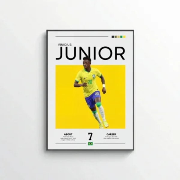 Vinicius Jr Football Poster – Modern Brazil Sports Wall Art