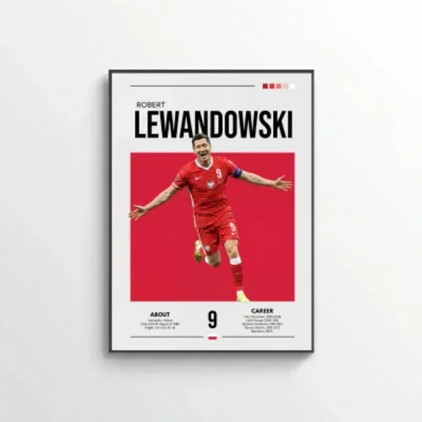 Robert Lewandowski Football Poster – Modern Sports Wall Art