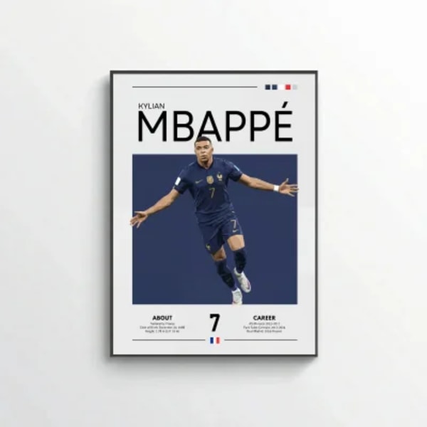 Kylian Mbappé Football Poster – Modern Sports Wall Art