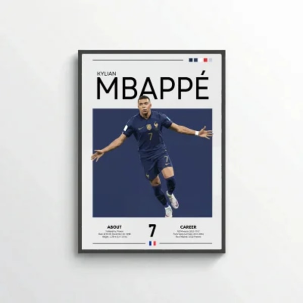 Kylian Mbappé Football Poster – Modern Sports Wall Art