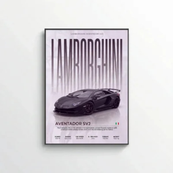 Lamborghini Aventador SVJ Poster – Modern Supercar Wall Art