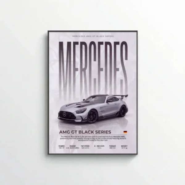 Mercedes AMG GT Black Series Poster – Modern Supercar Wall Art