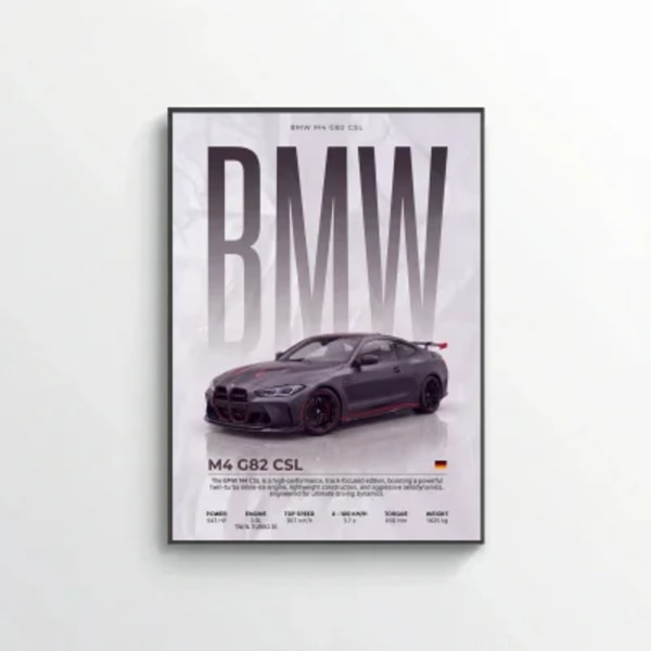 BMW M4 CSL G82 Poster – Modern Performance Car Wall Art