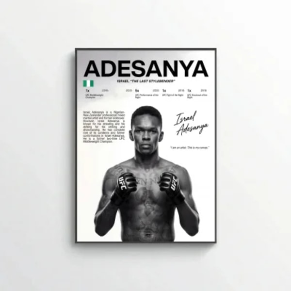 Israel Adesanya UFC Poster – Modern MMA Wall Art