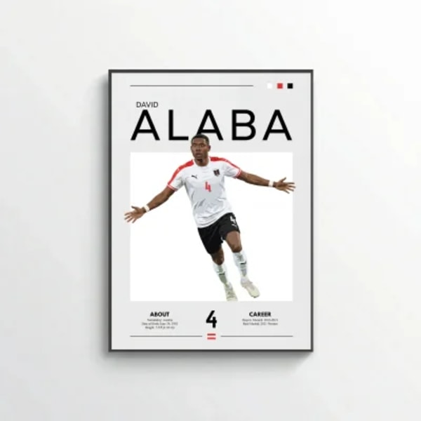 David Alaba Football Poster – Modern Sports Wall Art