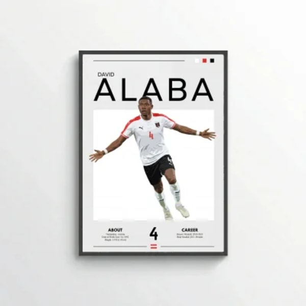 David Alaba Football Poster – Modern Sports Wall Art
