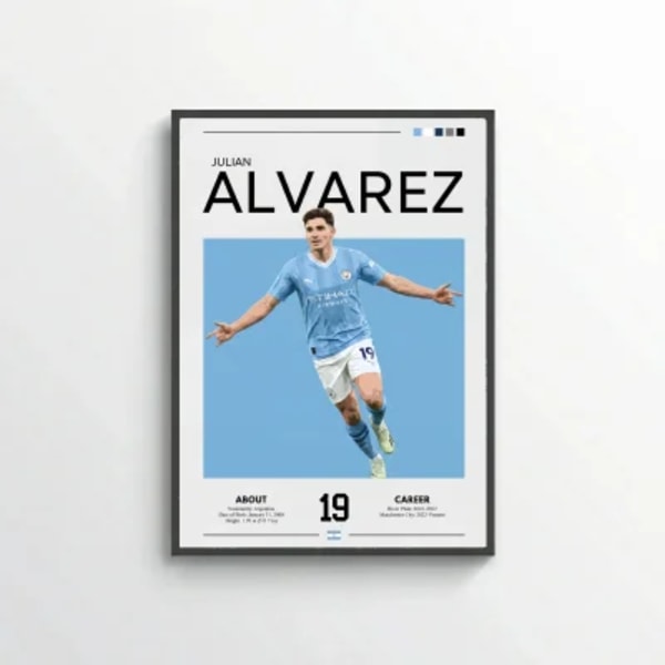Julián Álvarez Football Poster – Modern Sports Wall Art