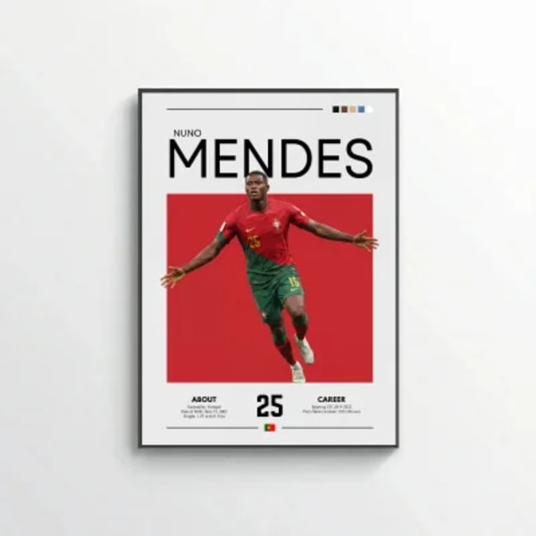 Nuno Mendes Football Poster – Modern Sports Wall Art