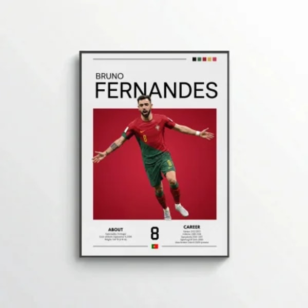Bruno Fernandes Football Poster – Modern Sports Wall Art