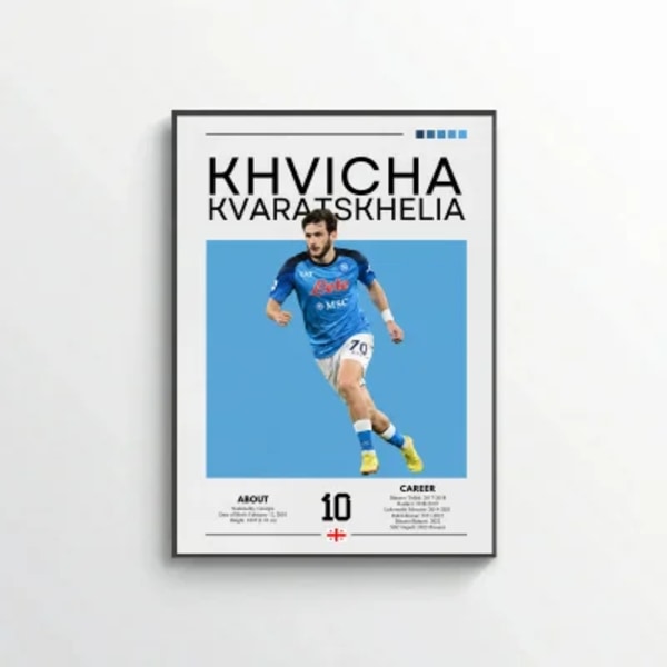 Khvicha Kvaratskhelia Football Poster – Modern Sports Wall Art