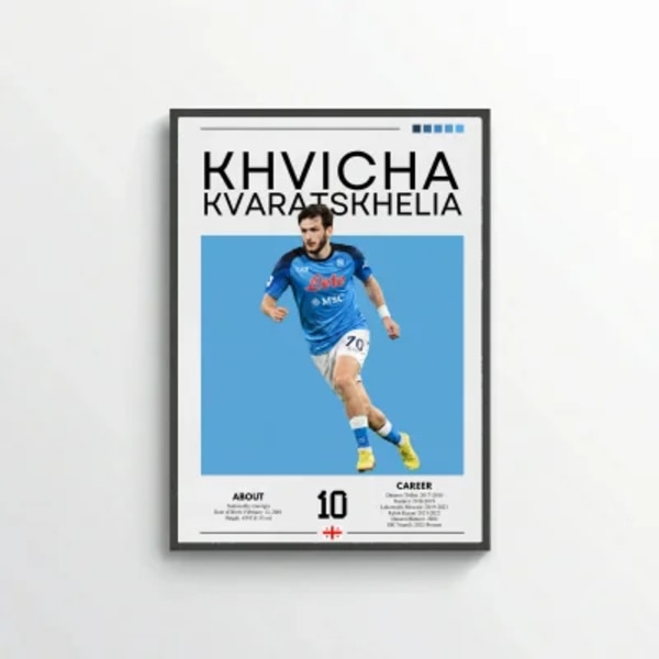 Khvicha Kvaratskhelia Football Poster – Modern Sports Wall Art