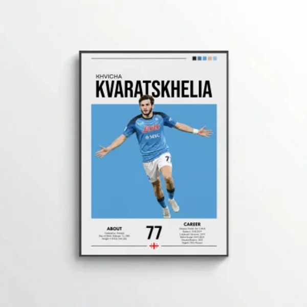 Khvicha Kvaratskhelia Football Poster – Modern Sports Wall Art