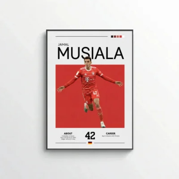 Jamal Musiala Football Poster – Modern Sports Wall Art