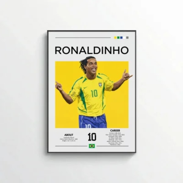 Ronaldinho Football Poster – Modern Legendary Wall Art
