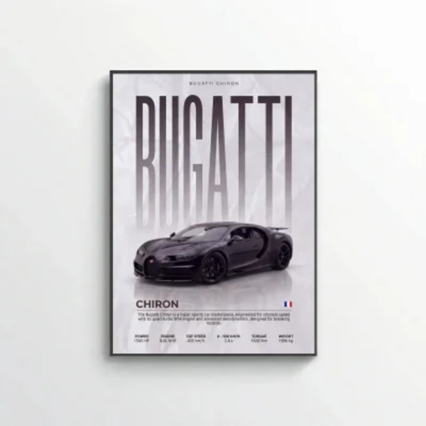 Bugatti Chiron Poster – Modern Hypercar Wall Art