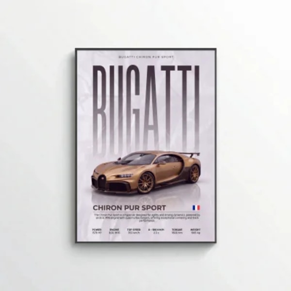 Bugatti Chiron Pur Sport Poster – Modern Hypercar Wall Art