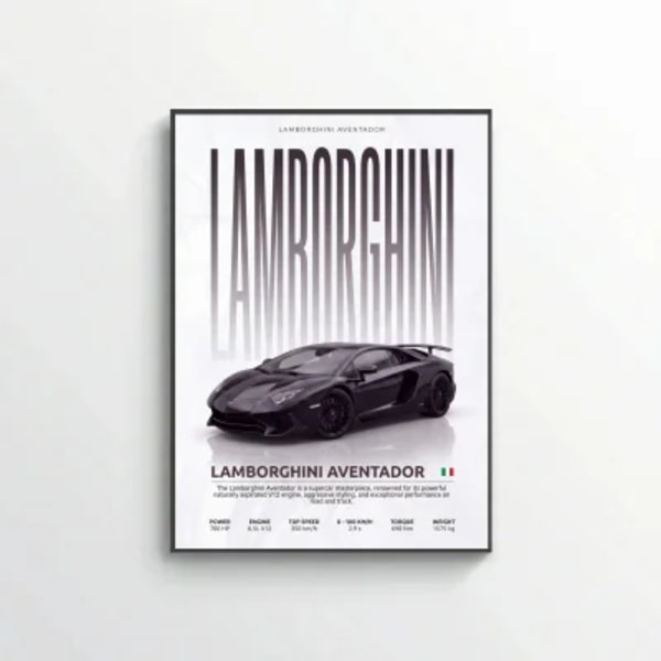 Lamborghini Aventador Poster – Modern Supercar Wall Art