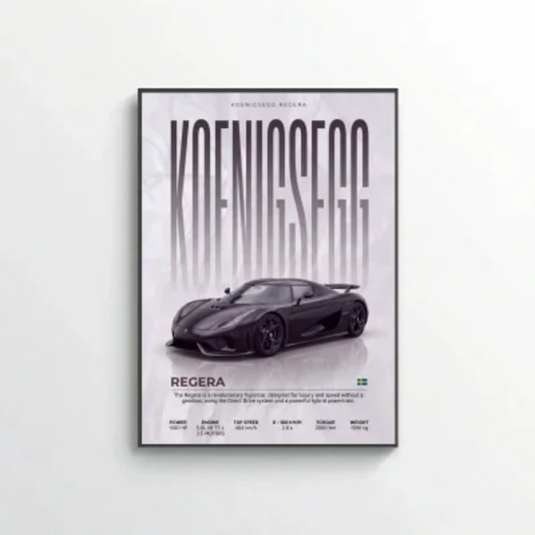 Koenigsegg Regera Poster – Modern Hypercar Wall Art