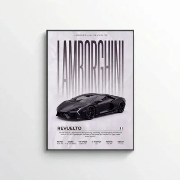 Lamborghini Revuelto Poster – Modern Hybrid Supercar Wall Art