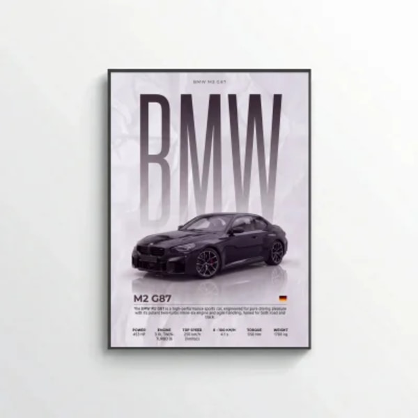 BMW M2 G87 Poster – Modern Performance Car Wall Art