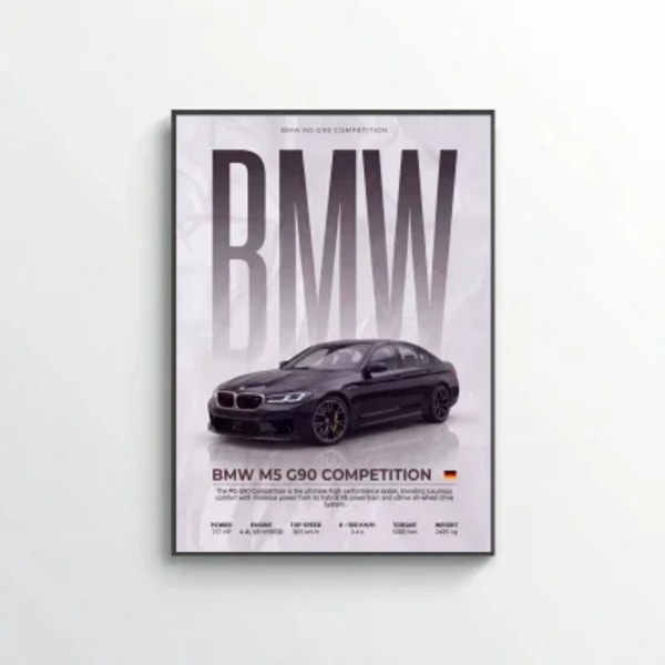 BMW M5 G90 Competition Poster – Modern Performance Car Wall Art