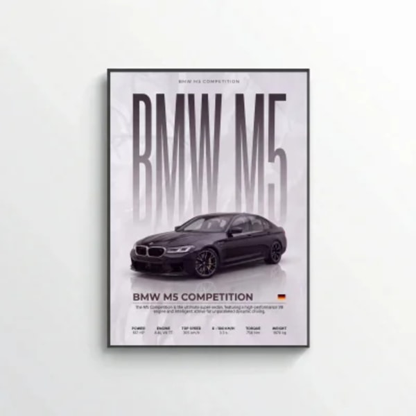 BMW M5 Competition Poster – Modern Performance Car Wall Art
