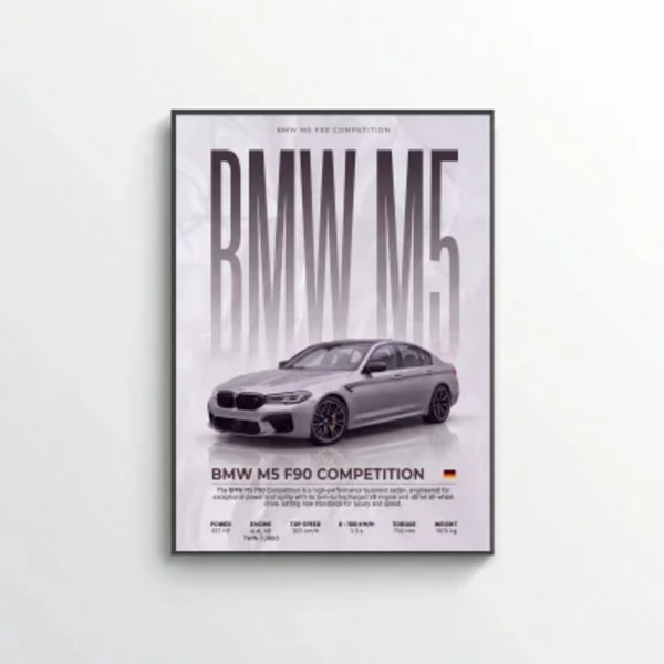 BMW M5 F90 Competition Poster – Modern Performance Car Wall Art