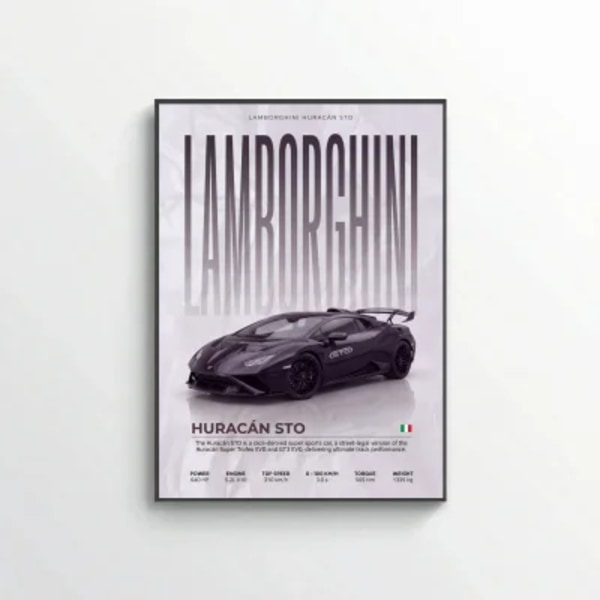 Lamborghini Huracán STO Poster – Modern Track Supercar Wall Art