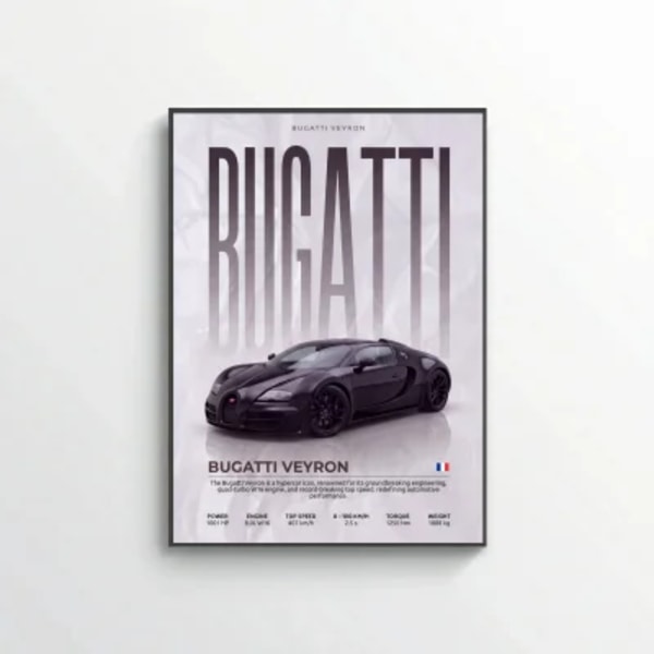 Bugatti Veyron Poster – Modern Hypercar Wall Art