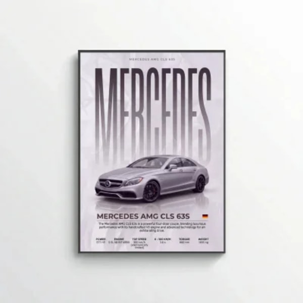 Mercedes AMG CLS 63 S Poster – Modern Performance Sedan Wall Art