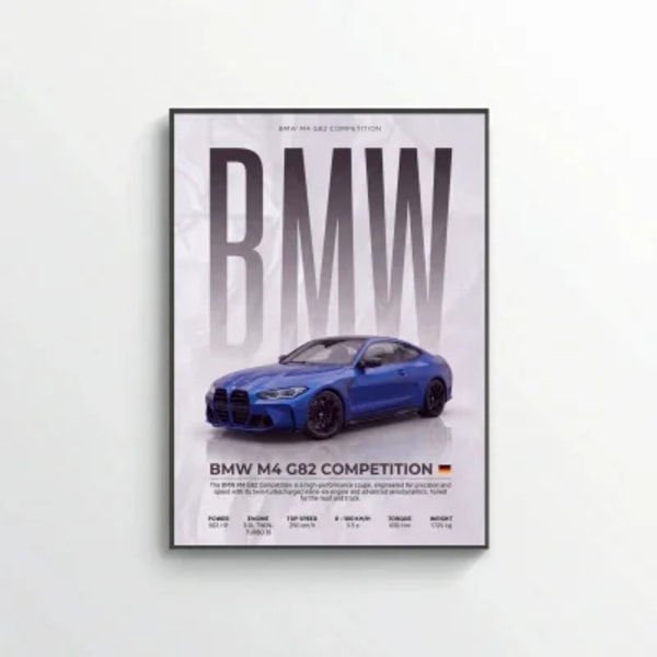 BMW M4 G82 Competition Poster – Modern Performance Car Wall Art
