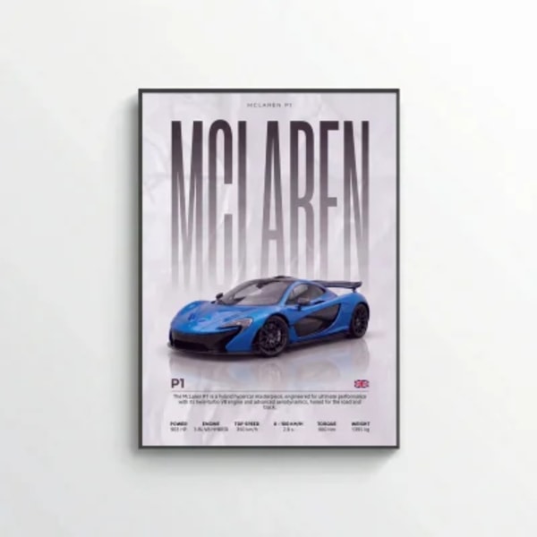 McLaren P1 Poster – Modern Hypercar Wall Art