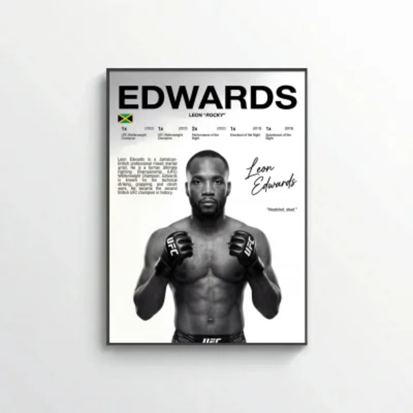 Leon Edwards Rocky Poster – Modern Nature-Inspired Wall Art