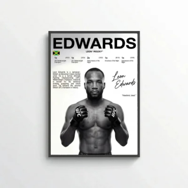 Leon Edwards Rocky Poster – Modern Nature-Inspired Wall Art