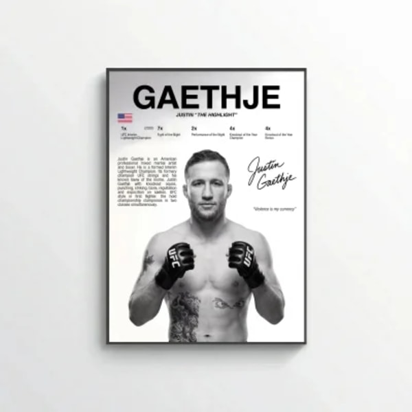 Justin Gaethje Poster – Bold UFC-Inspired Wall Art Print
