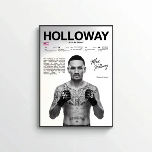 Max Holloway Poster – Modern UFC-Inspired Wall Art Print