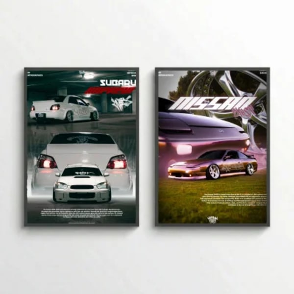 POSTER SET – SUBARU IMPREZA WRX & NISSAN 240SX