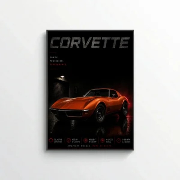 Chevrolet Corvette C3 Stingray 1969 Poster - American Muscle Vintage Car Art