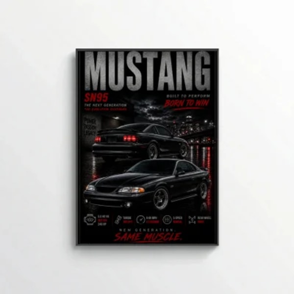 Ford Mustang SN95 1995 Poster - Pure American Muscle Car Art
