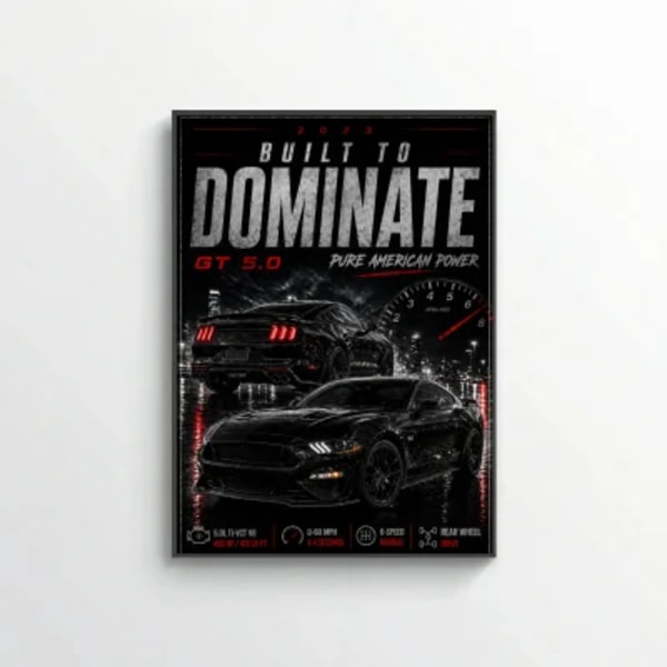 Ford Mustang GT 5.0 2023 Poster - Pure American Power Muscle Car Art