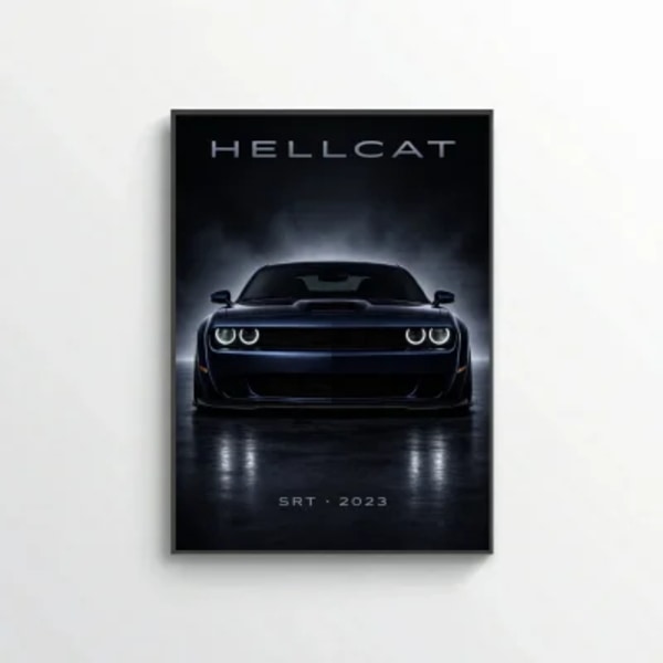 Dodge Challenger SRT Hellcat 2023 Poster - Modern American Muscle Car Art