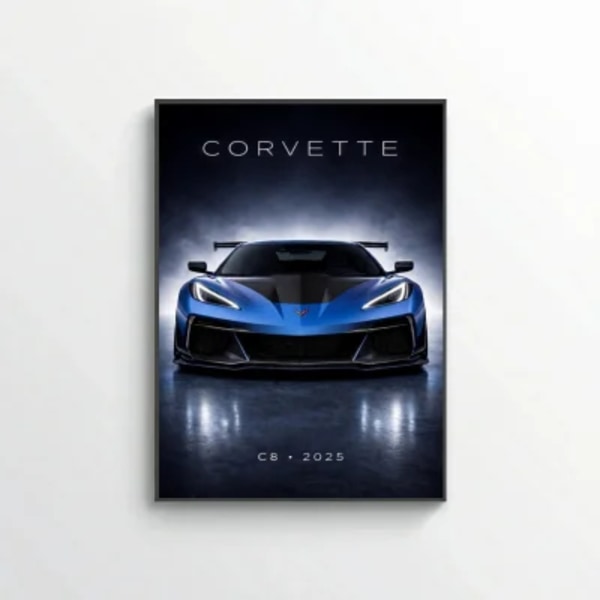 Chevrolet Corvette C8 ZR1 2025 Poster - Dark Modern American Supercar Art