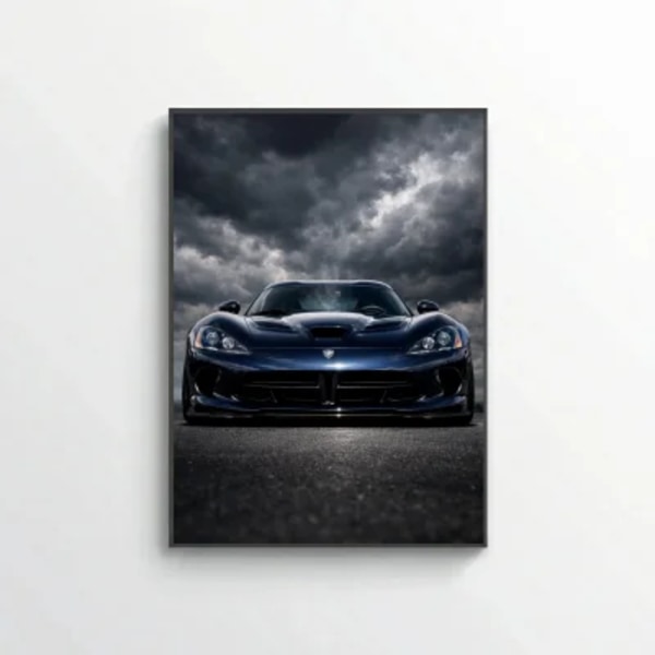 Dodge Viper GTS Poster - American V10 Supercar Stormy Wall Art