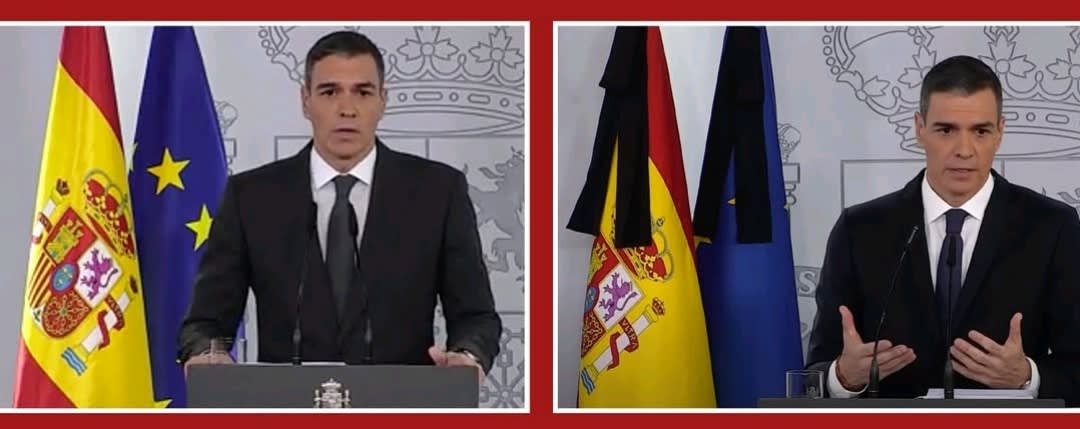 Sánchez, con el crespón negro por la muerte del Papa que no lució en el luto de la DANA