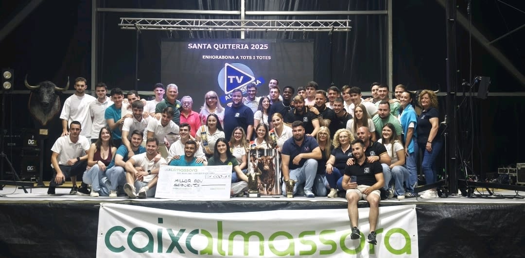 Almassora premia al ejemplar de la ganadería de Sergio Centelles como el mejor del cartel taurino de Santa Quitèria