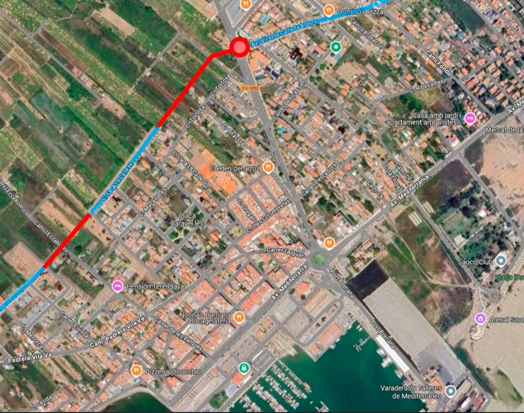 Burriana inicia la expropiación de los terrenos para finalizar de la Avenida Cañada Blanch que facilitará la conexión de su litoral