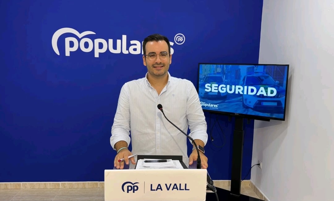 El PP de la Vall reclama de nuevo a Baños mejoras para la Policía Local ante el incremento de un 8% de los delitos