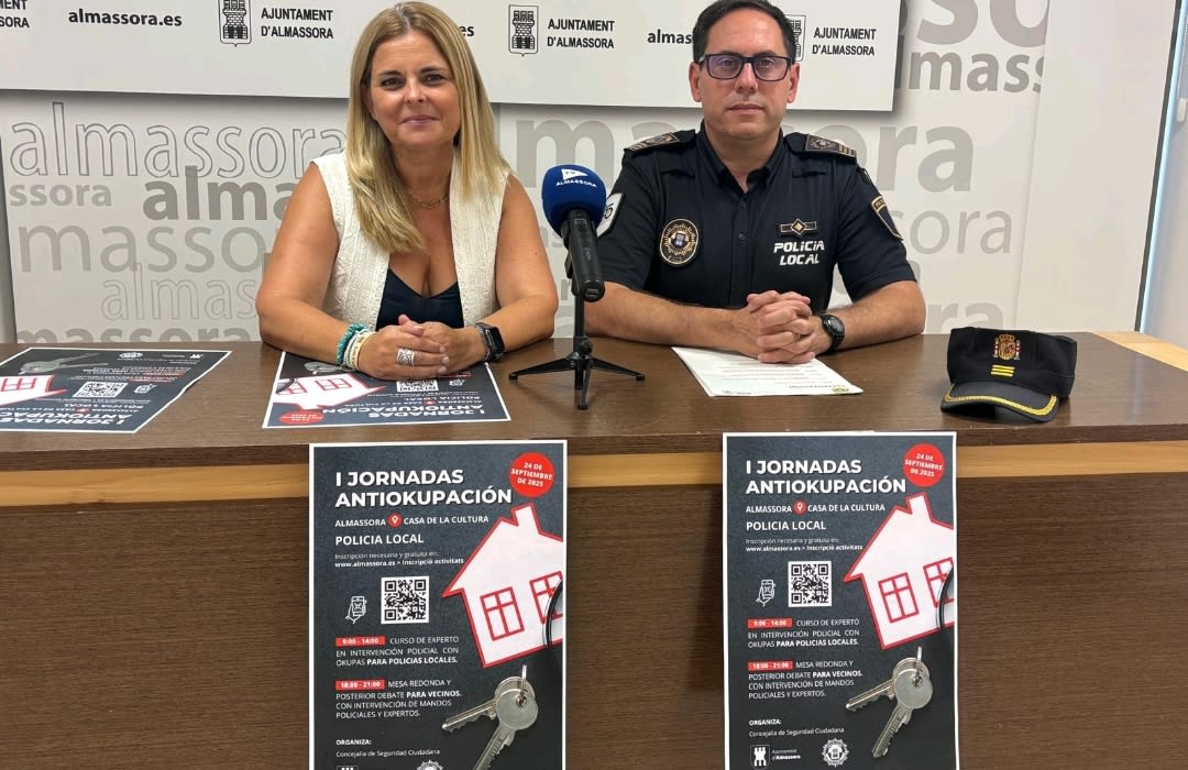 Almassora congregarà a policies locals de tota la província en les seues pioneres Jornades antiokupació