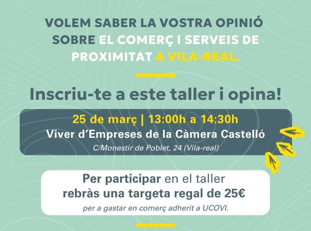 ¿Quién paga las tarjetas regalo del taller de comercio en Vila-real?